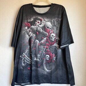 DOTD Day of the Dead Dia De Los Muertos Biker‎ Death Reaper Skeleton Shirt 5X